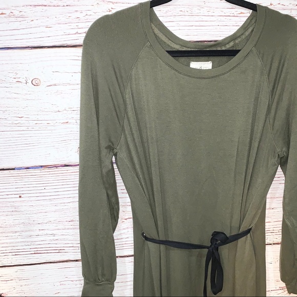 Lou & Grey Tie-waist Dress Green Size Medium - Picture 8 of 10